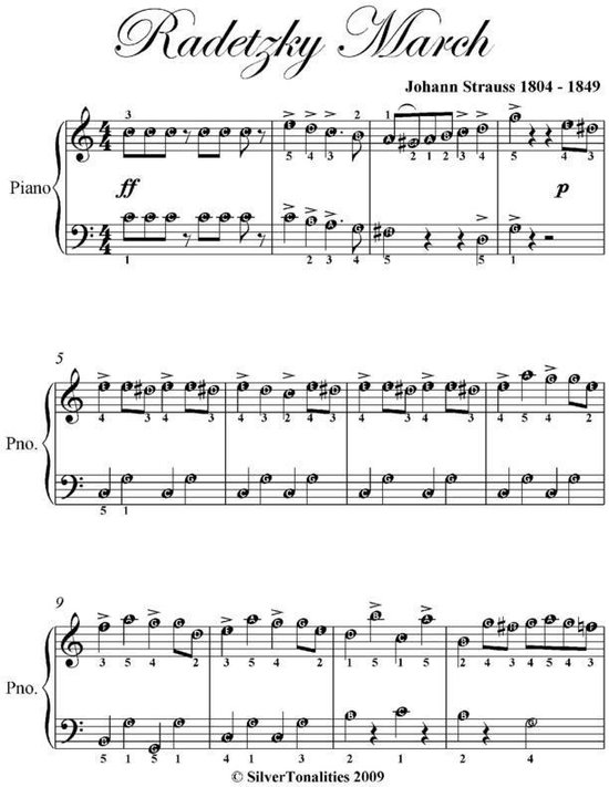 Radetzky March Easy Piano Sheet Music (ebook), Johann Strauss ...