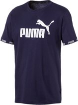 PUMA Amplified Big Logo Tee Shirt Heren - Peacoat