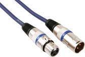 HQ-Power DMX-kabel, 1 x XLR mannelijk, 1 x XLR vrouwelijk, 1 m , verguld, perfect voor signaaloverdracht