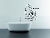 Muursticker Showertime L zwart