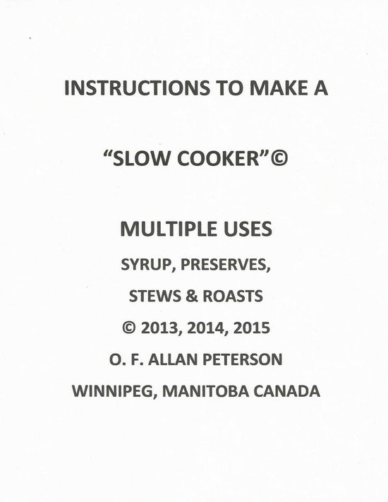 INSTRUCTIONS TO MAKE A SLOW COOKER - cover
