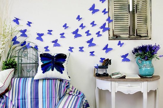 12 pcs 3D papillon Stickers muraux papillons décoration maison, chambre  enfant # Couleur: Rose - Cdiscount Maison