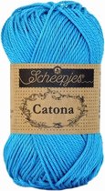 Scheepjes Catona - 146 Vivid Blue. PAK MET 10 BOLLEN a 50 GRAMINCL. Gratis Digitale vinger haak en brei toerenteller..