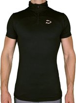 Fitness T-Shirt met Rits | Zwart (L) - Disciplined Sports