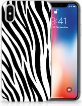 Geschikt voor iPhoneX | Xs Siliconen Hoesje Design Zebra