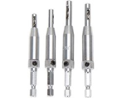 Scharnier 2, 2.8, 3.6 4.5boorset 4 delig scharnierboor centreerboor