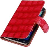 Croco Roze Samsung Galaxy S5 (Plus) Book/Wallet Case