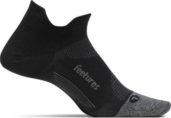 Feetures Elite Light Cushion No Show Tab - Zwart - Hardloopsokken - Sportsokken - Extra Large - 47/51