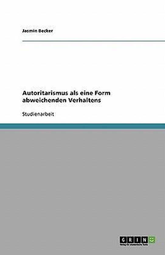 Autoritarismus als eine Form abweichenden Verhaltens - cover
