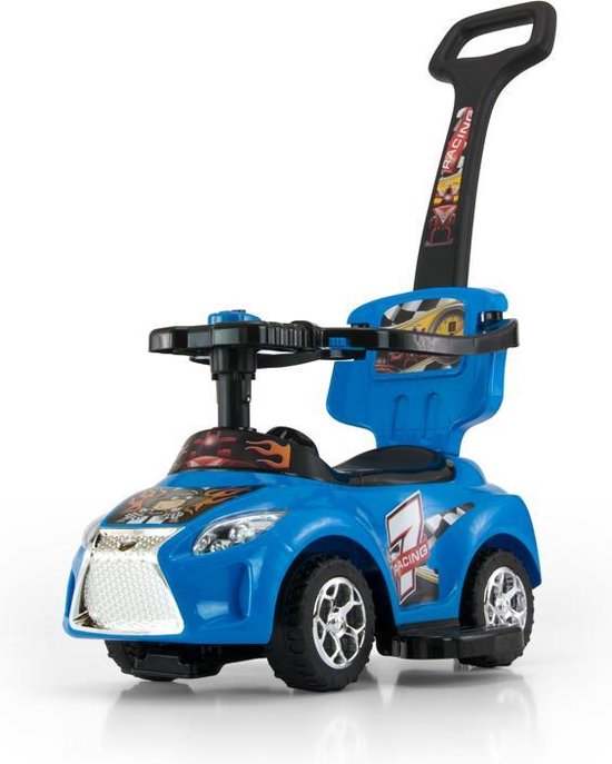 Kid 3 in 1 loopauto, sportkinderauto, afneembare duwstang, zit met