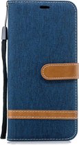 Denim Book Case - Geschikt voor Samsung Galaxy J4 Plus (2018) Hoesje - Blauw
