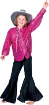 "Roze disco overhemd voor jongens - Kinderkostuums - 116/128"