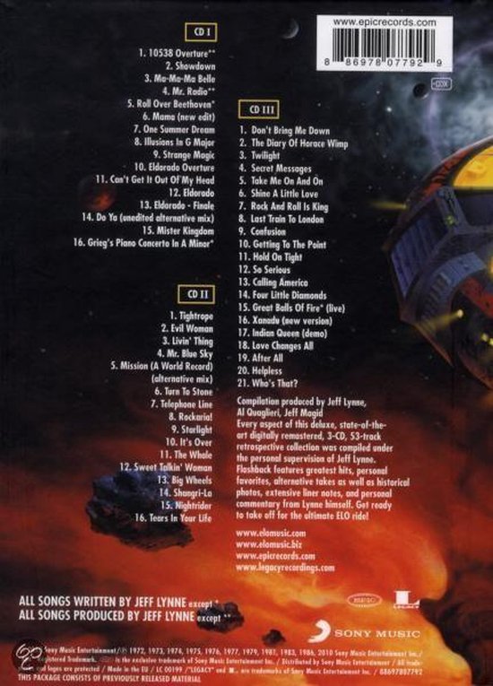 Flashback, Electric Light Orchestra CD (album) Muziek