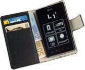 LELYCASE Bookcase Flip Cover Wallet Hoesje LG Optimus L1 2 E410 Zwart