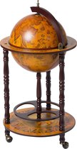 Brulo - Wereldbol - Globebar - Hout - Bruin - vespucci - 36 cm diameter