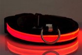 LED Verlichte Hondenhalsband - Rood - Maat XL - Veilig voor je hond in het donker