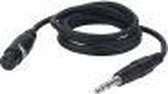 DAP Audio Microfoon Kabel - Female XLR naar Jack Stereo - 6m (Zwart)