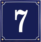 Emaille huisnummer blauw nr. 7