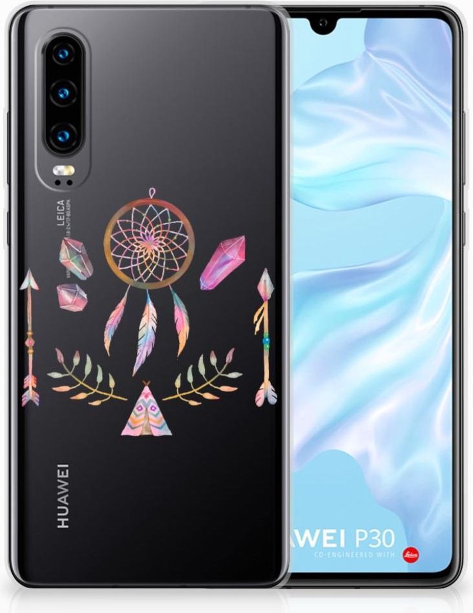 Huawei P30 Telefoonhoesje met Naam Boho Dreamcatcher