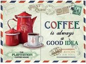 Koffie retro muurplaat Coffee Is Always A Good Idea 15 x 20 cm