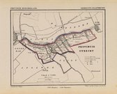 Historische kaart, plattegrond van gemeente Haastrecht in Zuid Holland uit 1867 door Kuyper van Kaartcadeau.com