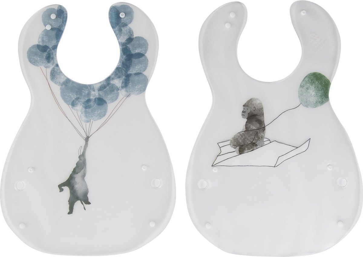 Goedkoopste Sebra - Slabbetje In the sky - Gorilla L41cm W28cm set 2 stuks