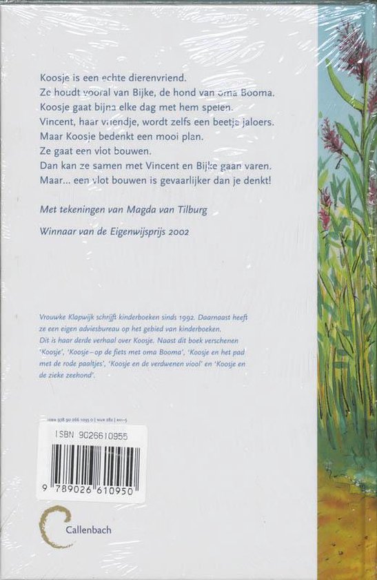 Boekcover met tekst over Koosje, tekeningen van Magda van Tilburg, winnaar van de Eigenwijsprijs 2002.