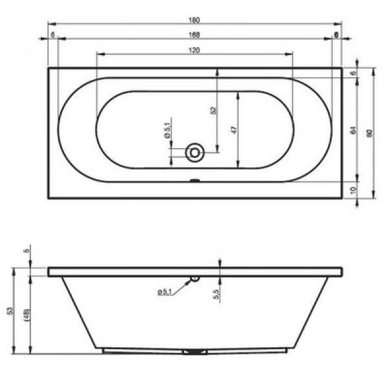 Baignoire rectangulaire CUBE blanche