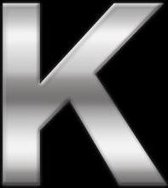 Chrome 3d sticker letter K