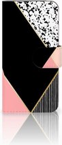 Hoesje Geschikt voor iPhoneX | Xs Black Pink Shapes