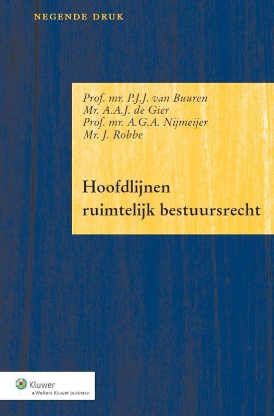 Hoofdlijnen ruimtelijk bestuursrecht - cover