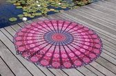 Bohemida Rond XL Strandkleed Roundie 185cm Purple Paradise - Strandlaken - 100 % Duurzaam Katoen