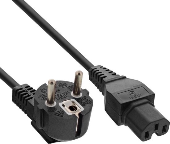 Câble d'alimentation C15 (droit) - CEE 7/7 (coudé) - 3x 1,00 mm