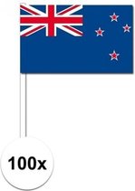 100x Nieuw Zeelandse zwaaivlaggetjes 12 x 24 cm