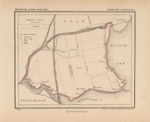 Historische kaart, plattegrond van gemeente Katwoude in Noord Holland uit 1867 door Kuyper van Kaartcadeau.com