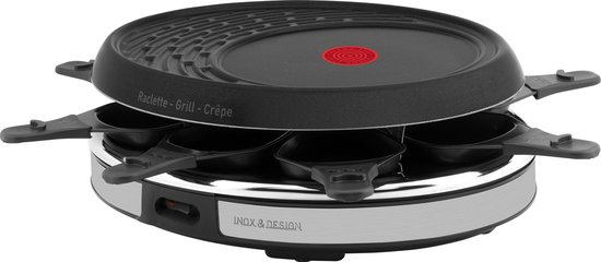 bol.com | Tefal Déco Inox & Design RE1378 Raclette - 8 Personen