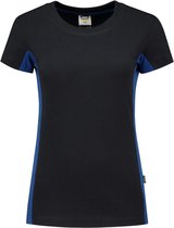 Tricorp t-shirt bi-color Dames - 102003 - navy / koningsblauw - maat L
