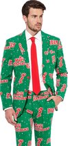 OppoSuits Happy Holidude - Mannen Kostuum - Groen - Kerst - Maat 52