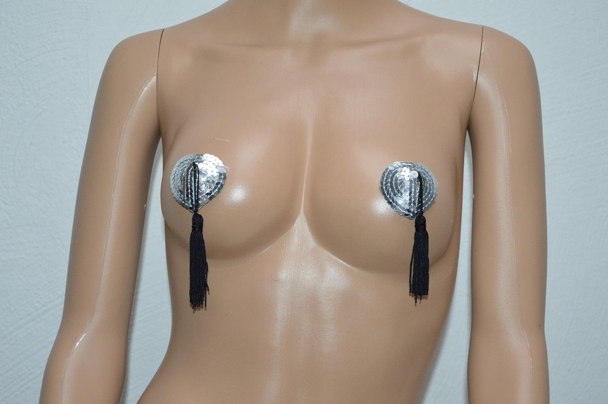 Goedkoopste Zilver Hartvormige Tepelstickers Tepel PlakkerTepelkwastjes Nipple Sticker