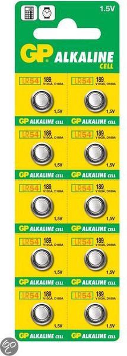 GP Batteries LR54 - Alkaline Knoopcel Batterij - 1.5 V - 10st
