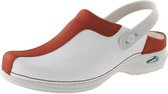 Wash & Go Clog Open Wit Rood Klompen Uniseks