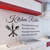 Muursticker Kitchen rules - Muursticker keuken regels - Muursticker in keuken - Keuken muursticker - Afmeting L57 x B33 cm