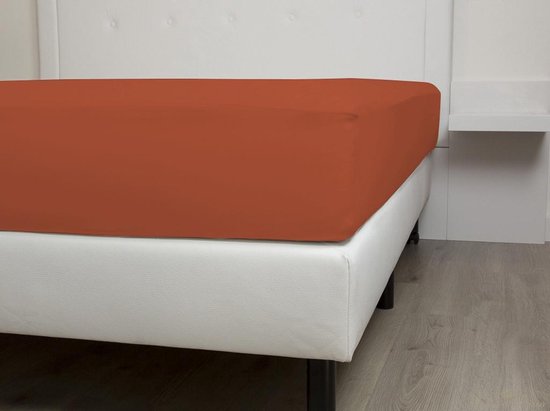 HnL Living - Hoeslaken - Katoensatijn - 180 x 200 cm - Oranje