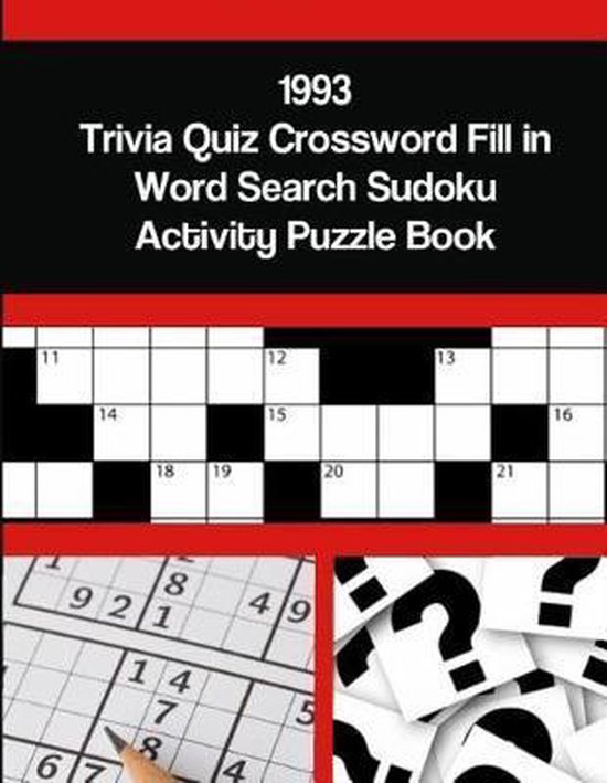 1993 Trivia Quiz Crossword Fill in Word Search Sudoku Activity Puzzle