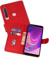 Hoesje Geschikt voor Samsung Galaxy A9 2018 - Kaarthouder Book Case Telefoonhoesje - Rood