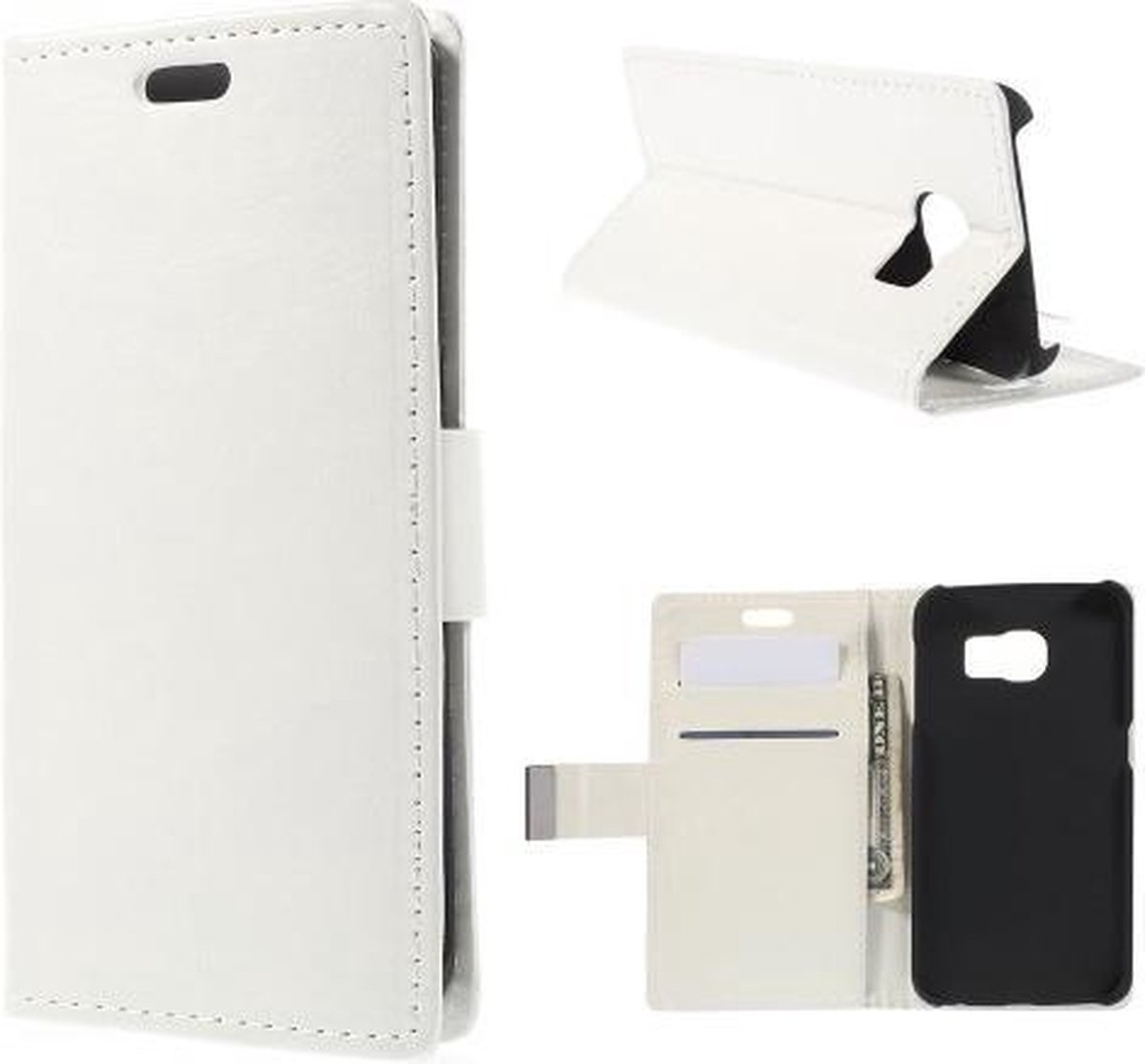 Magnetic Wallet Hoesje Samsung Galaxy S6 Edge wit