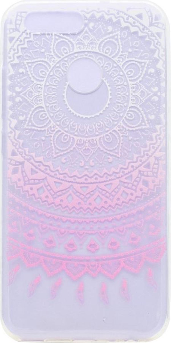 Shop4 - Huawei Nova 2 Hoesje - Zachte Back Case Mandala Roze