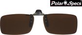 Polar Specs® 33x127 mm. Aluminium Opklapbare Voorhanger – Clip on Zonnebril – Brilclip – Voorzetbril – Polarized Brown – Unisex