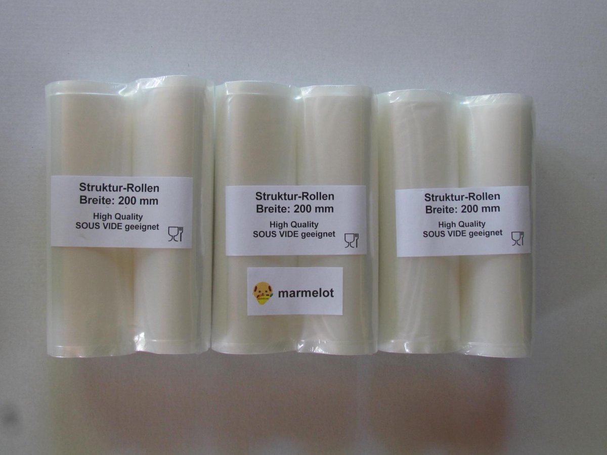 Marmelot Vacuumfolie Rollen Mikro Structuur 20cm x 6m 6 Rollen voor