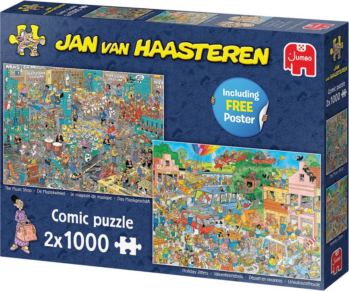 Jan van Haasteren De Muziekwinkel & Vakantiekriebels - 2 x 1000 stukjes - Puzzel - Jan van Haasteren